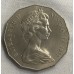 AUSTRALIA 1977 . FIFTY 50 CENTS COIN . SILVER JUBILEE
